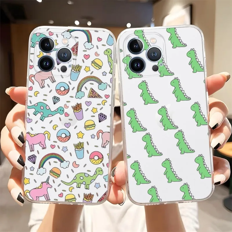 

Чехол для телефона с мультипликационным динозавром, хит продаж 2023, прозрачный для Iphone 14Pro 11 12 14 Pro Max Mini 6 6s 7 8 Plus X XR XS SE2020, чехол
