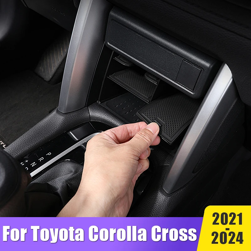 

For Toyota Corolla Cross XG10 2021 2022 2023 2024 ABS Car Central Armrest Storage Box Center Console Organizer Tray Accessories