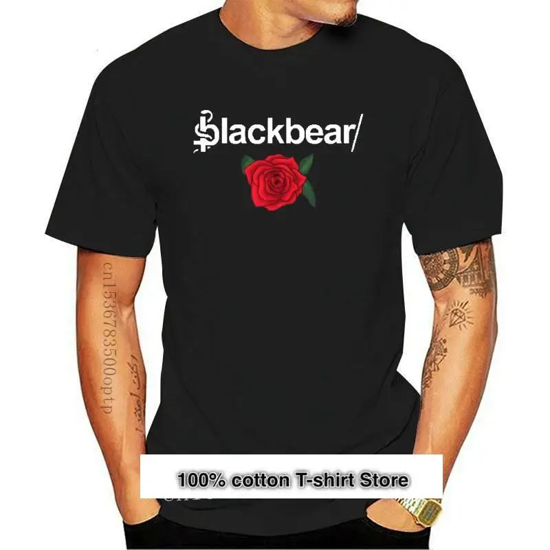 

Camiseta con logotipo de oso negro para hombre y mujer, camisa Unisex con Rosa, top