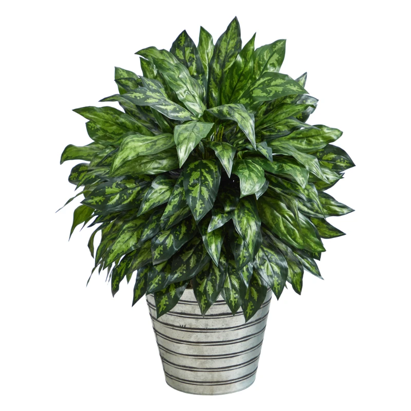 

Free shipping 34" Silver King Artificial Plant in Decorative Tin Bucket Green