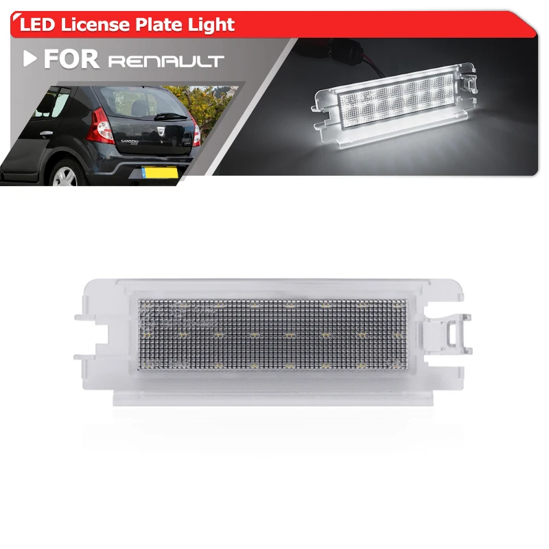 

For Renault Clio II Facelift 01-05 For Dacia Logan I Sedan (LS) 04-12 Sandero I (SD) 08-12 1x Led License Plate Light Tag Lamp