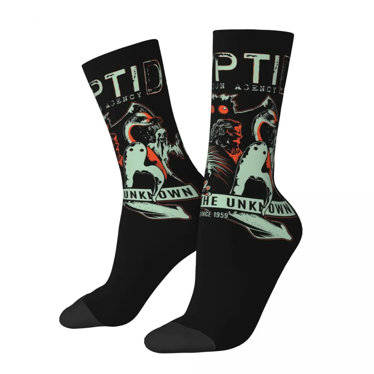 

Sock for Men Cryptid Collections Mothman Hip Hop Vintage A prophet of misfortune Happy Quality Pattern Printed Boys Crew Sock