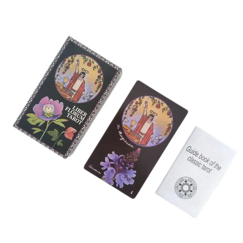 

Classic Victor Series 12x7cm Liber Florum Tarot 78 Cards/Set With Instruction For Parent-child Interaction Gift Board Games