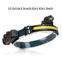 new release induction headlamp xpgcob led head lamp with built in battery flashlight usb rechargeable 6 modes head torch