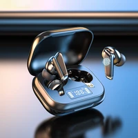 2022 music sound waterproof headsets bluetooth earphones with microphones led display 300mah charging box wireless headphones