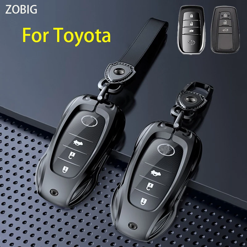 

Чехол ZOBIG для автомобильного ключа чехол для ключей для Toyota CHR Prado Camry Avalon 2022 Prius Corolla для Fortuner GT86 оригинальный ключ