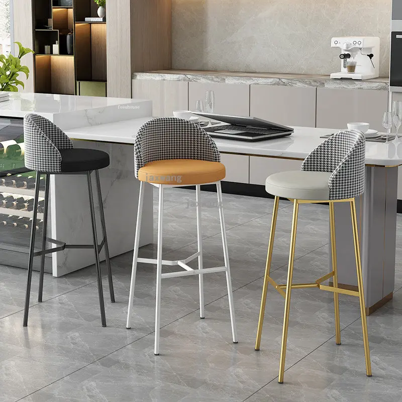

Мягкая спинка, домашние барные стулья, кухонная мебель, европейские Роскошные Дизайнерские барные стулья, современный стул для отдыха, ресторана, высокий барный стул