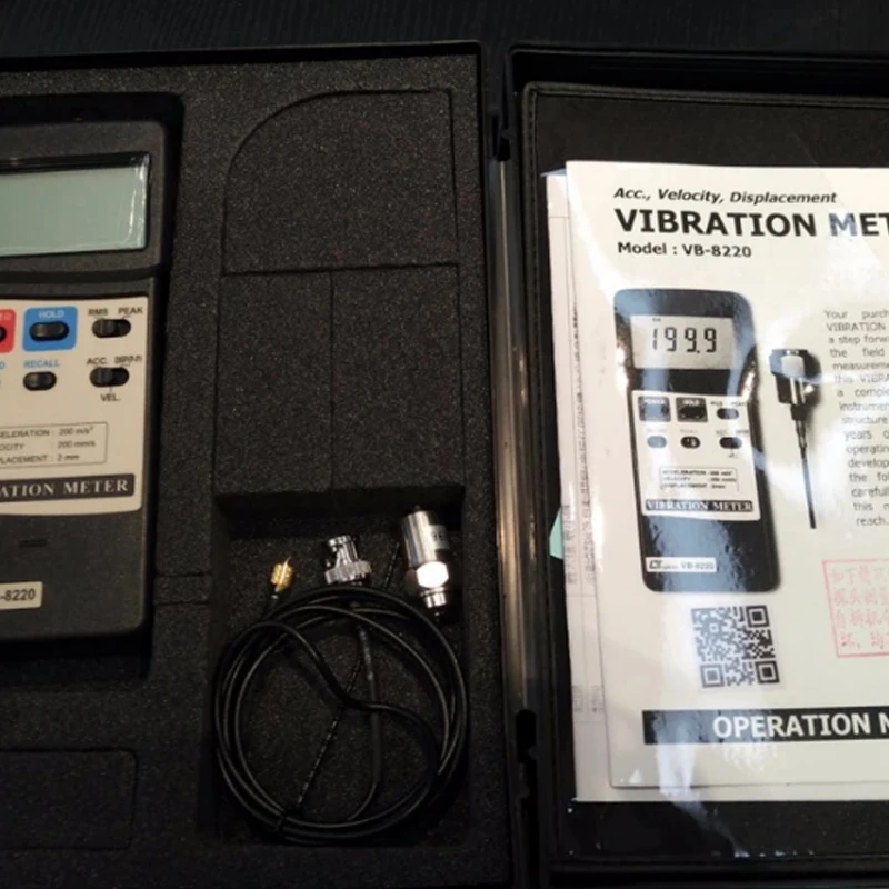 VB-8220 LUTRON ускорение: 200 м/с ^ 2 скорость: мм/сек. мм (p-p) смещение виброметр |