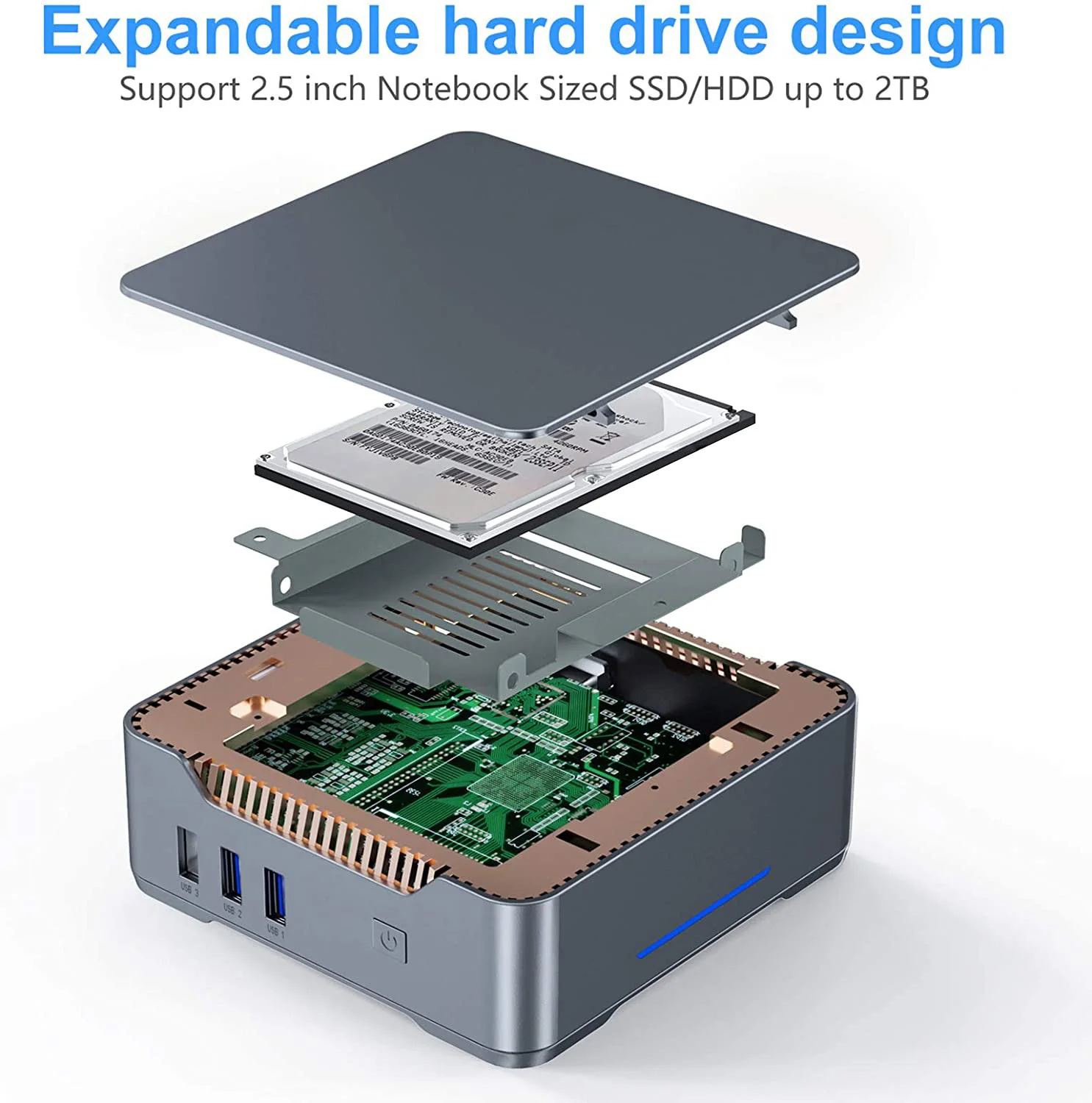 GK3V Мини-ПК DIY Игровой компьютер Intel Alder Lake N100/N95 8 ГБ 16 1 ТБ NVMe Windows 11 Pro 4K HD VGA Win