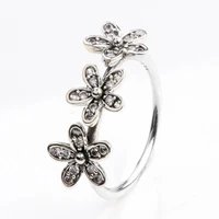 authentic 925 sterling silver dazzling daisy flower with crystal rings for women wedding party europe pandora jewelry