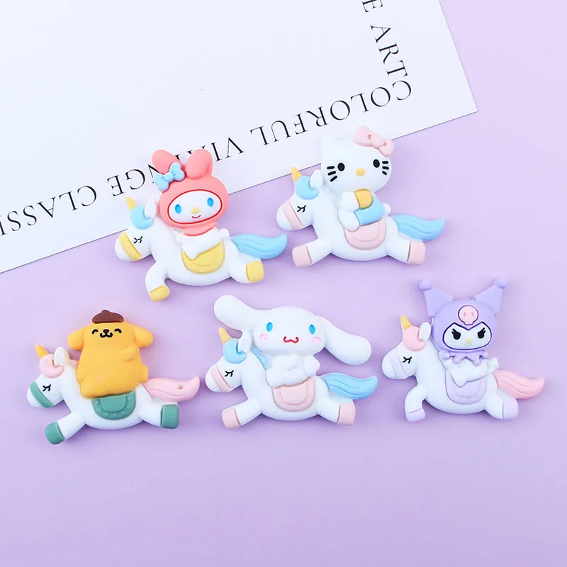 

20pcs Large Kitten Puppy Rabbit Unicorn Pony Horse Resin Flat Back Cabochon Charm DIY Handicrafts Making Embellishment
