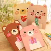 korean creative stationery cute bear notebook small animal notepad cartoon portable book student prize journal notebook