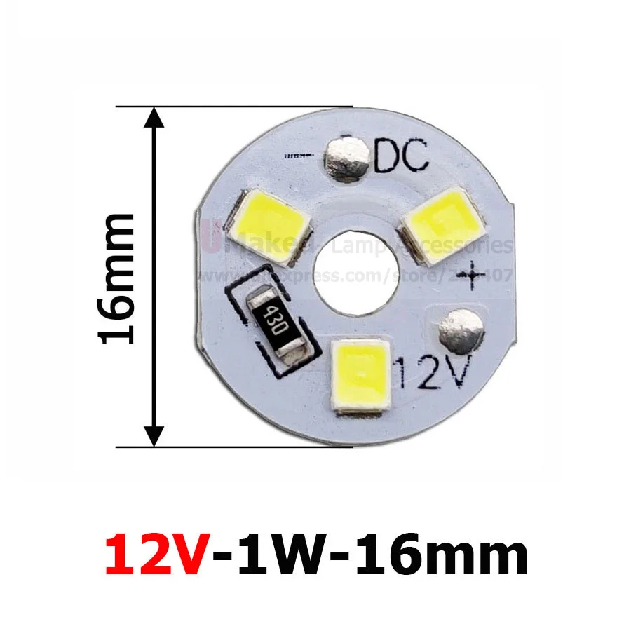 

5 шт. LED ламп Umaked 12В 1-12Вт 5730SMD холодный/теплый белый 32/50/66мм