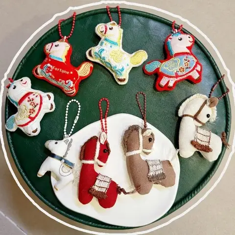 Год Лошади, Новый год, праздничная кукла, украшение в китайском стиле, пони, украшение со знаком зодиака, школьный портфель, кулон, брелок