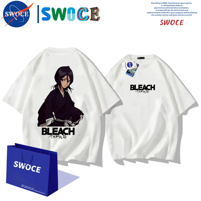 

Rukia Kuchiki T-Shirt Bleach Cotton T-Shirt Kuchiki Rukia Cosplay Costumes Unisex Fashion Short Sleeves Cozy Streetwear Clothes