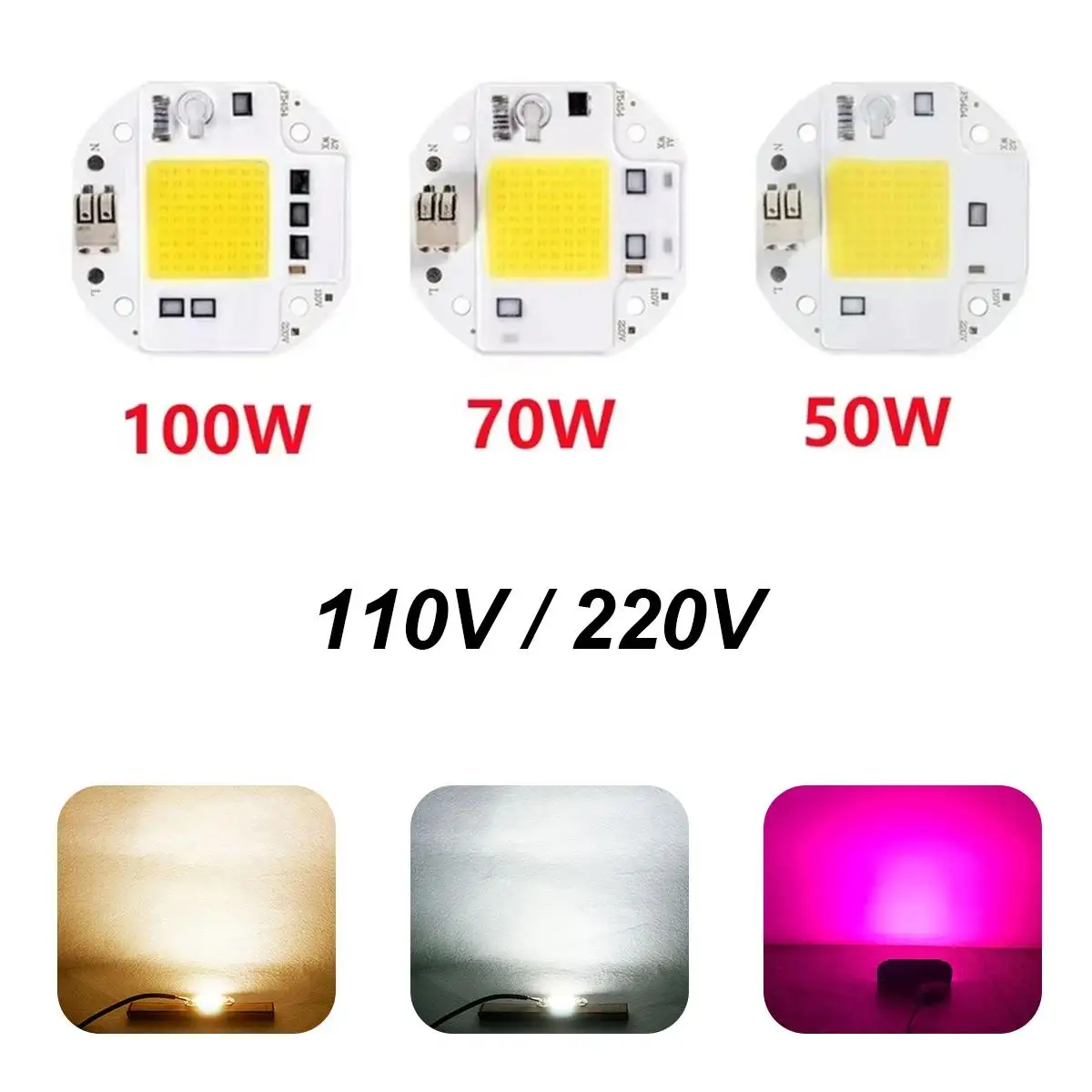 Фото 50W 70W 100W Cob привел чип 110V 220V драйвер сварки свободного умного бисера Ic для растущего света полного освещения ПКБ интегрированной матрицы DIY №3