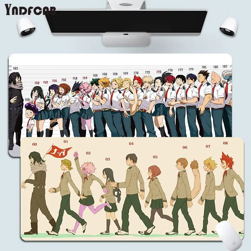

YNDFCNB My Hero Academia Non-slip Lockedge PC Gaming Mouse Pad Gamer Desk Mats Keyboard Pad Mause Pad Muismat Desktop Mat