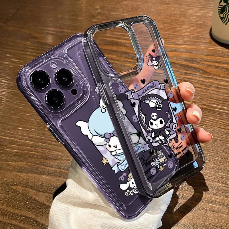 

Anime Kawaii Sanrio Kuromi Cinnamoroll Hello Kitty Cute Cartoon Iphone Mobile Phone Case Anti-Fall Protective Iphone11-14Promax