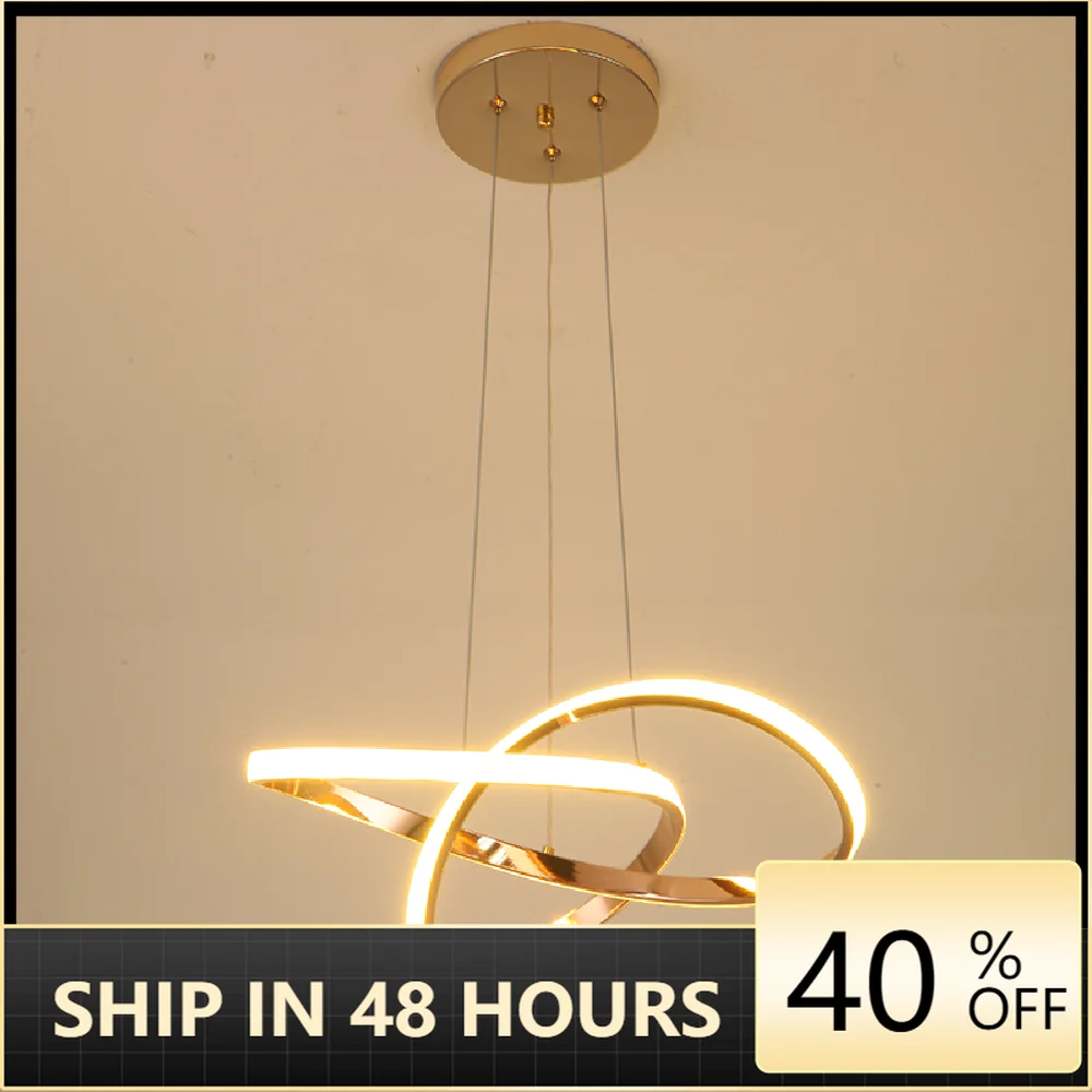 

Хромированная светодиодная Подвесная лампа, потолочный светильник цвета розового золота для гостиной, магазина одежды, зала отеля, столово...