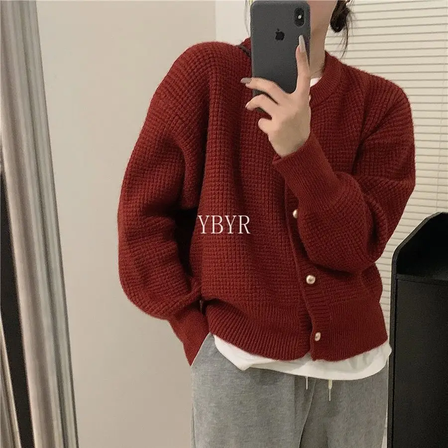 Женский Зимний вязаный кардиган мягкий свитер однотонные топы повседневная
