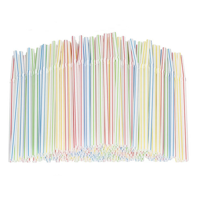 

Изогнутые разноцветные пластиковые соломинки для напитков, 100 шт.