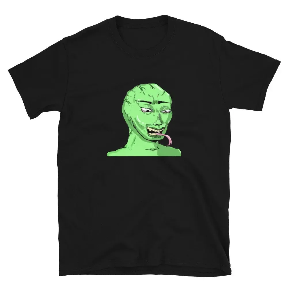 Зеленый Wojak Meme Zoomer Подарочная футболка Npc Забавная