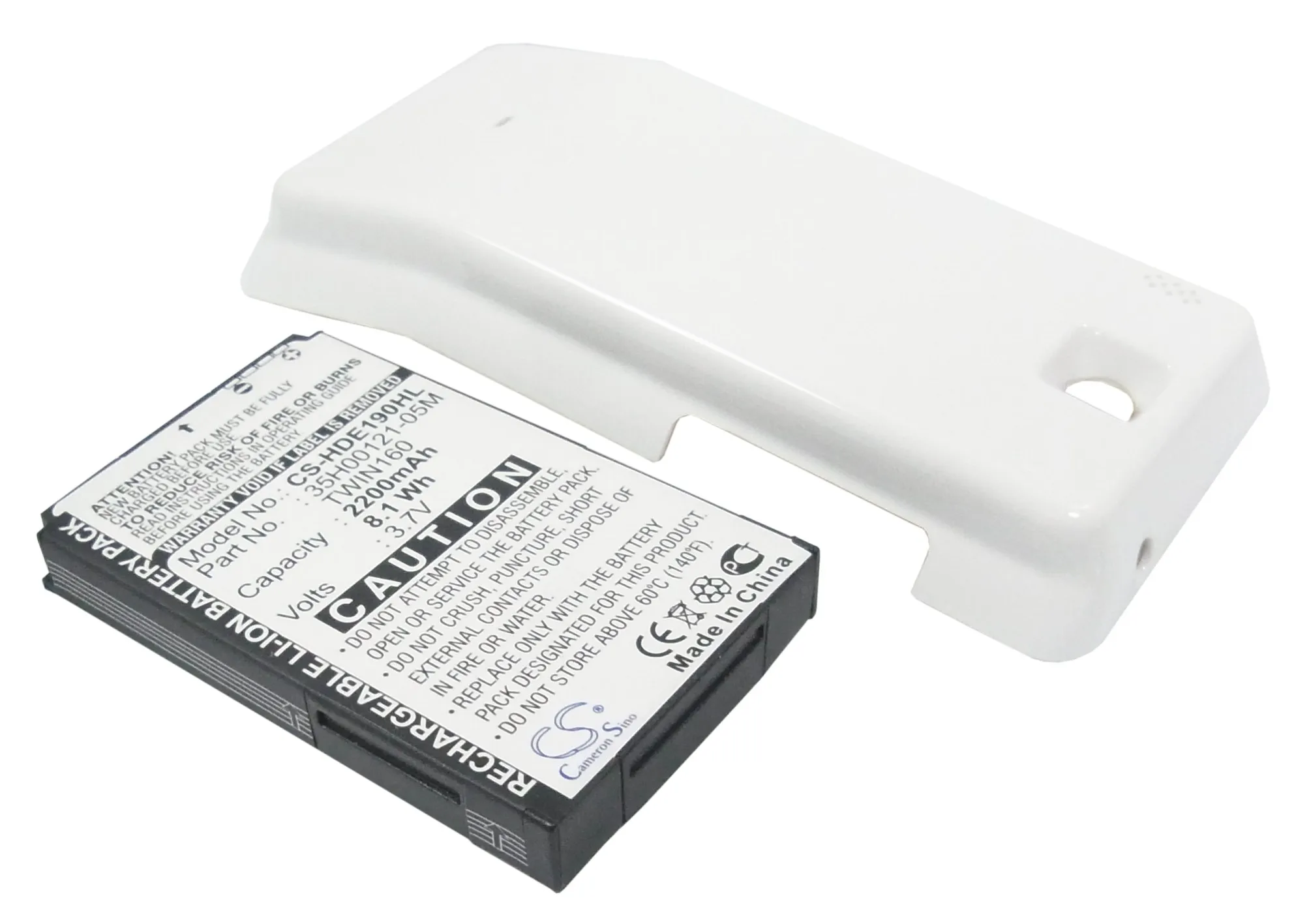 

CS 2200mAh/8.14Wh battery for HTC A6262, Hero, Hero 100, Hero 130 35H00121-05M, BA S380, TWIN160