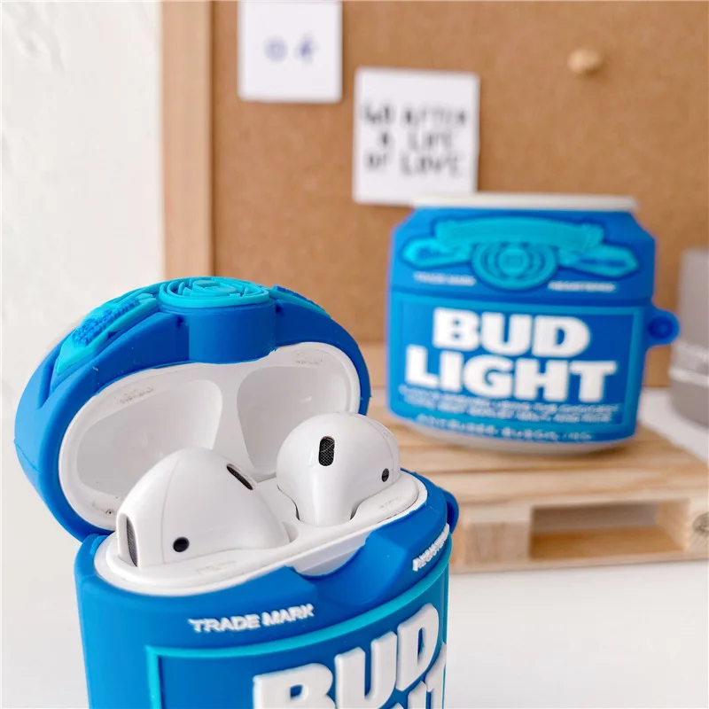 

Creative Beer Blue Case for AirPods Pro2 Airpod Pro 1 2 3 Bluetooth Earbuds Protective Earphone Case Cover