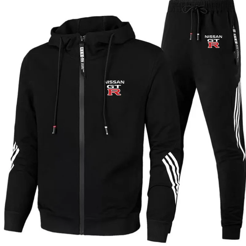 

Nissan GTR Logo New brand 2023 Men's Spring suit zipper hoodie + pants two pieces of casual sportswear sport sport clothing