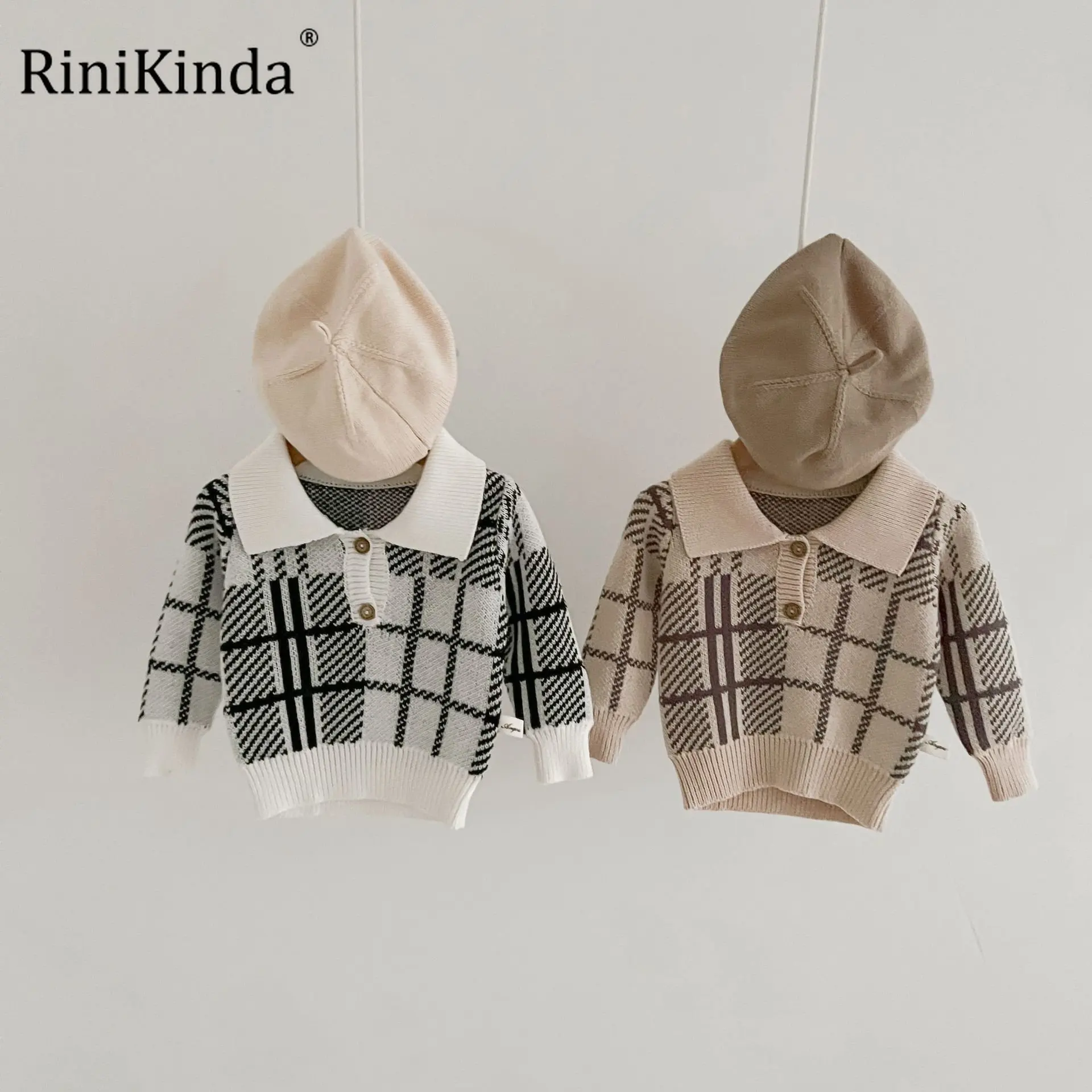 

RiniKinda 2022 Winter Kids Baby Autumn Winter Long Sleeve Knitted Outwear Coat Toddler Boys Children Girls Cardigan Sweater