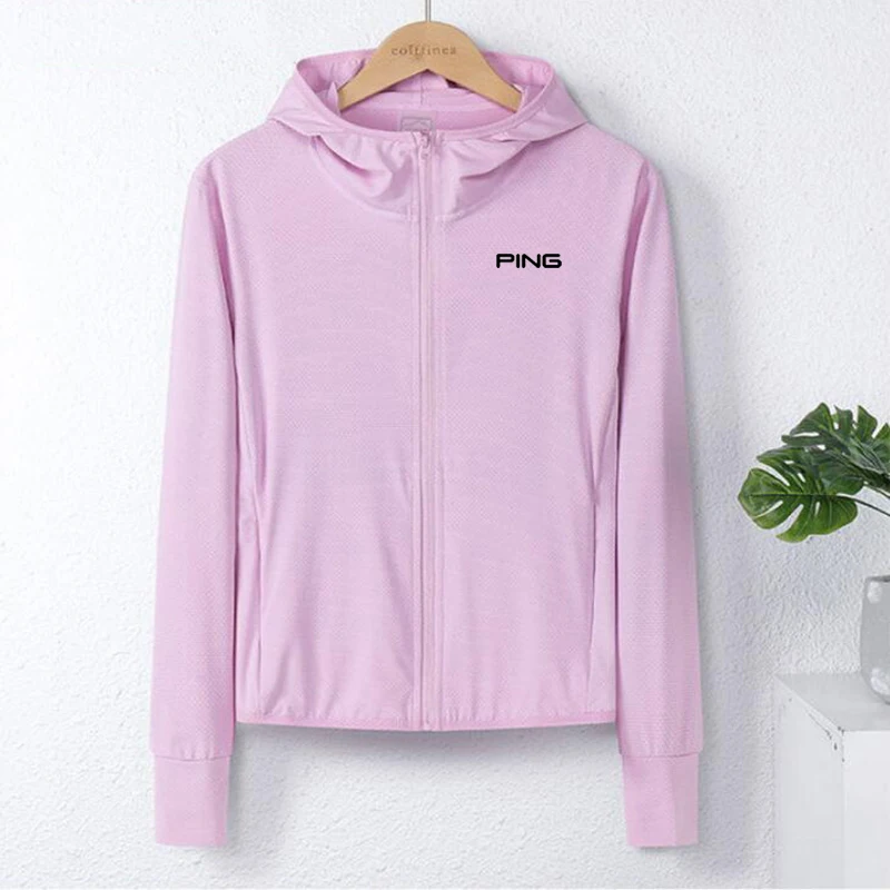 

Summer UPF 50+ UV Sun Protection Golf Clothing Men Women Ping Golf Jackets Zip Hoodie Comfortable Breathable Outdoor Golf Wear