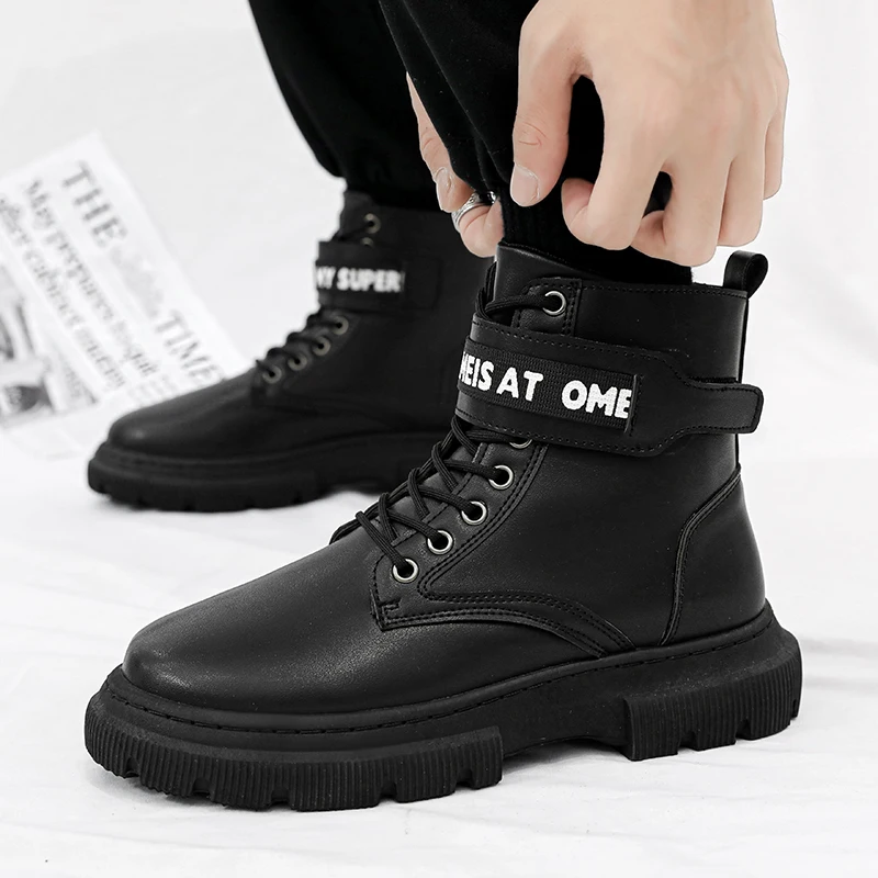 

Ботинки CYYTL мужские кожаные, Повседневная зимняя обувь, дизайнерские Роскошные мотоциклетные ботинки челси на платформе, тактические ковбойские боевые безопасные рабочие ботинки