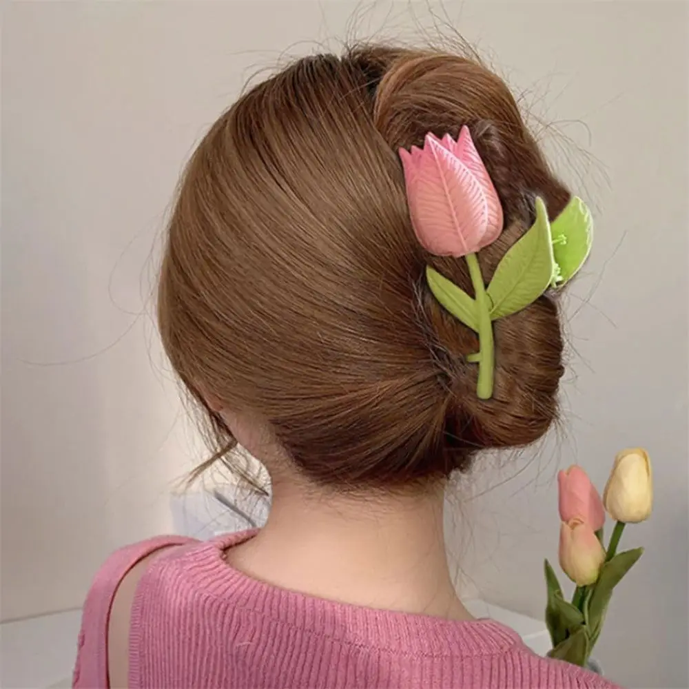 

Headgear Flower Jewelry Women's Headwear Tulip Hair Clip Hairpin Claw Clip Hair Accessories