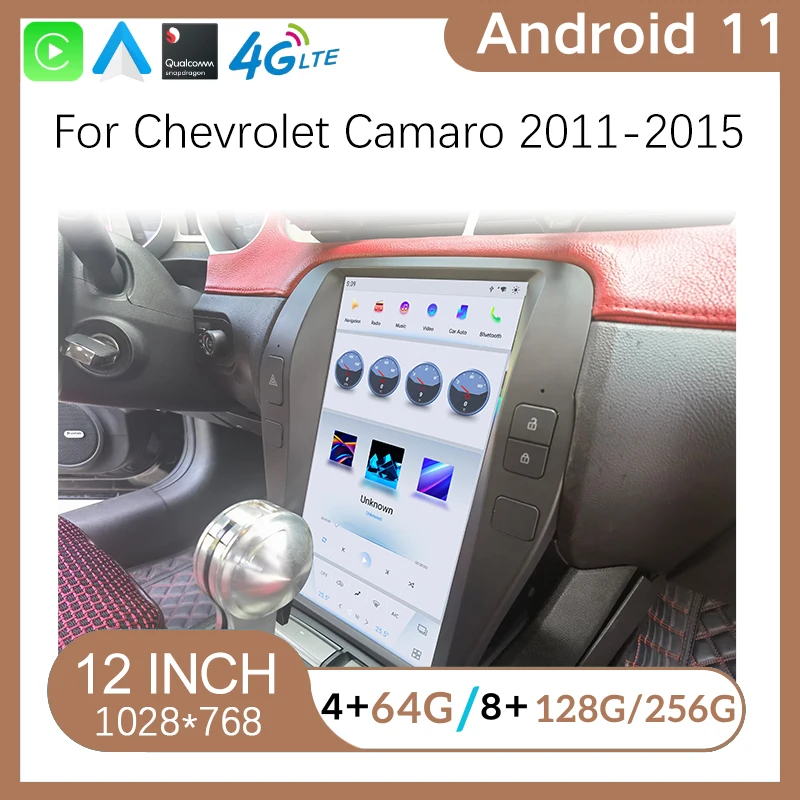 Автомобильный мультимедийный плеер стерео-магнитола на Android 11 с GPS для Chevrolet Camaro