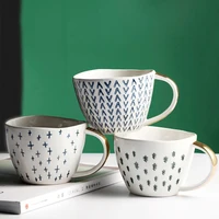 ceramic coffee mug creative retro home breakfast milk coffee tea cereal cup kitchen office handmade irregular large capacity mug