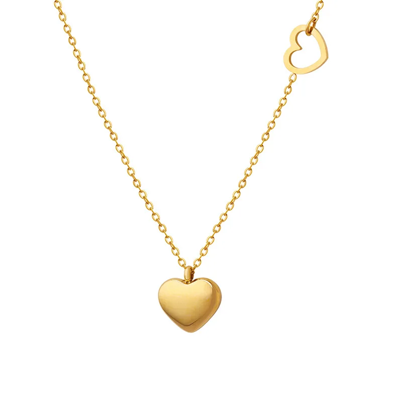 

Fashion Hollow Out Heart Pendant Vintage Stainless Steel Chain Necklaces For Women Men Romantic Jewelry Trending Products 2023