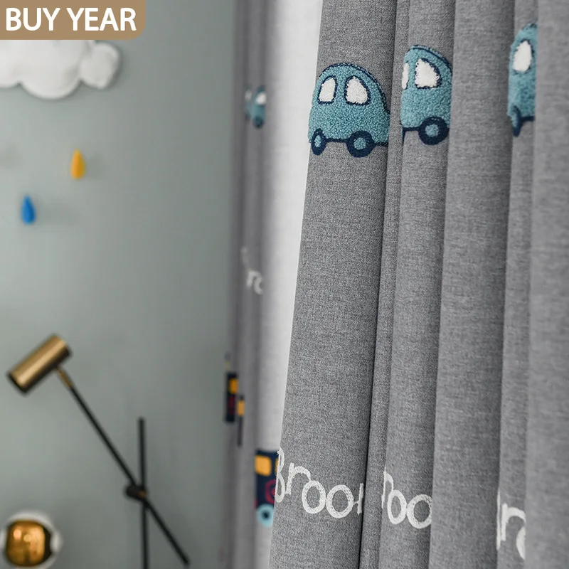 

Cartoon Curtains for Living Room Bedroom Children's Bedroom Curtains Boys and Girls Room Embroidered Curtains Finished Custom