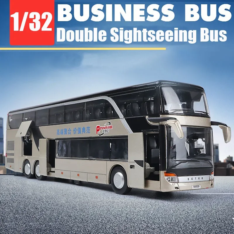 1:32 высококачественный сплав двойная колода шина Искусственный металлический