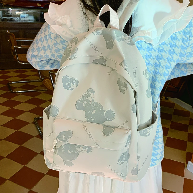 

Вместительный женский рюкзак для милых девушек, нейлоновая школьная сумка, многофункциональный дорожный ранец, холщовый чехол с защитой от...