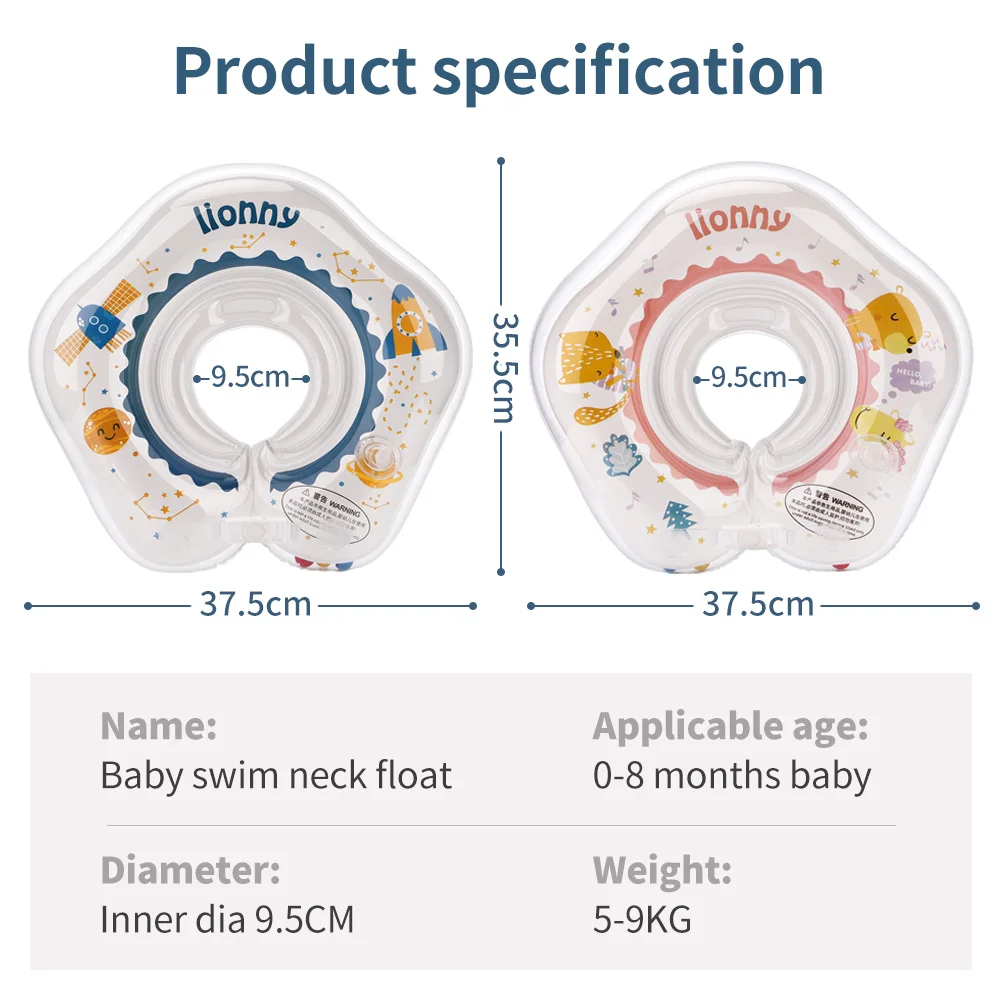 Inflatable Circle Swimming Neck Ring Baby Bath Tube Safety Swim Float Bathing Toys Infant Buoyance Pool Accessories |