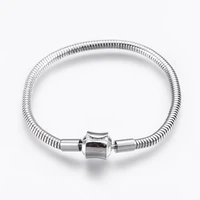 6pcs 304 stainless steel european style bracelet making with clasp snake chain diy charms for jewelry making 3mm wide 16 18 20cm