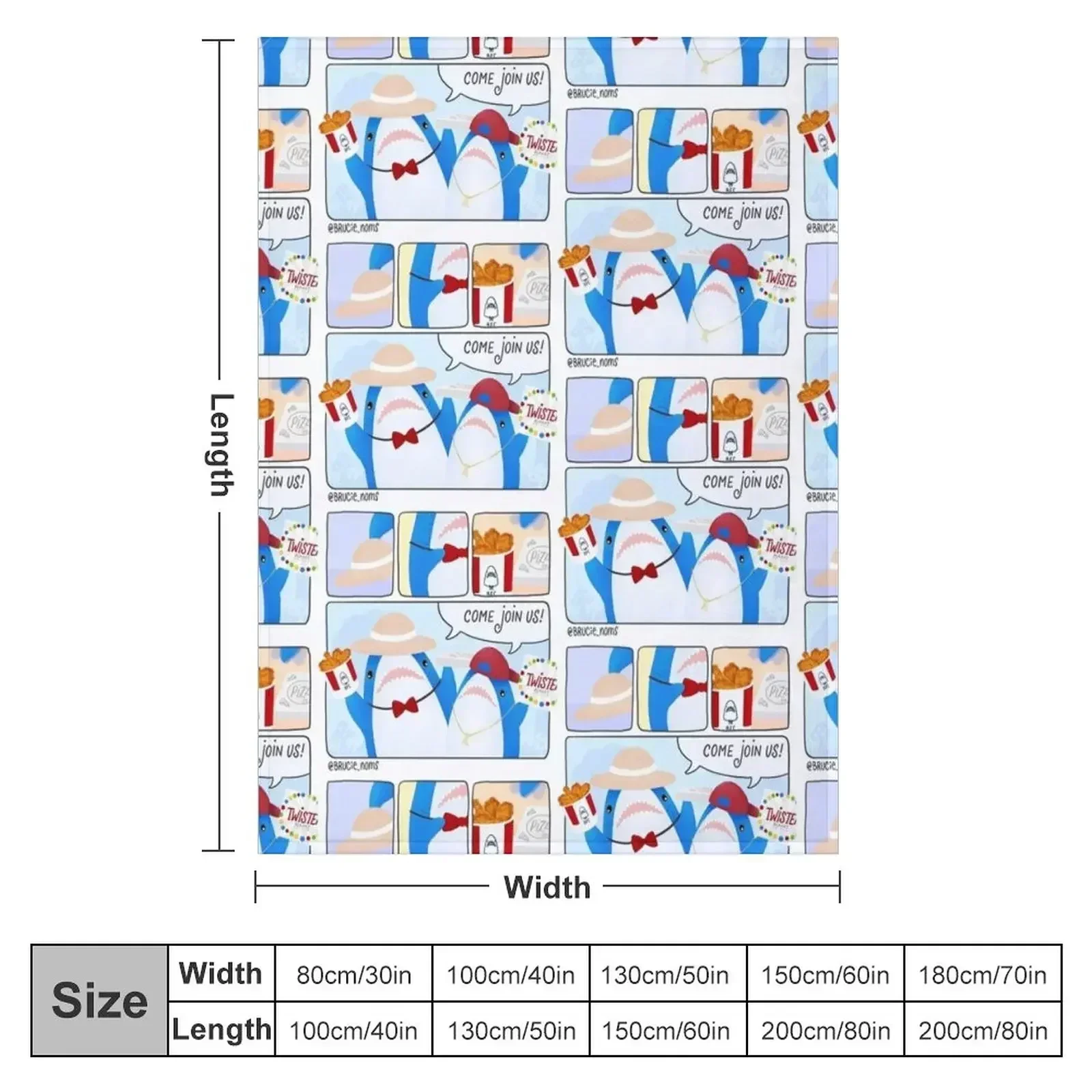 Комикс Blahaj: вечеринка для пикника тяжелое одеяло сна одеяла из фланелевой ткани