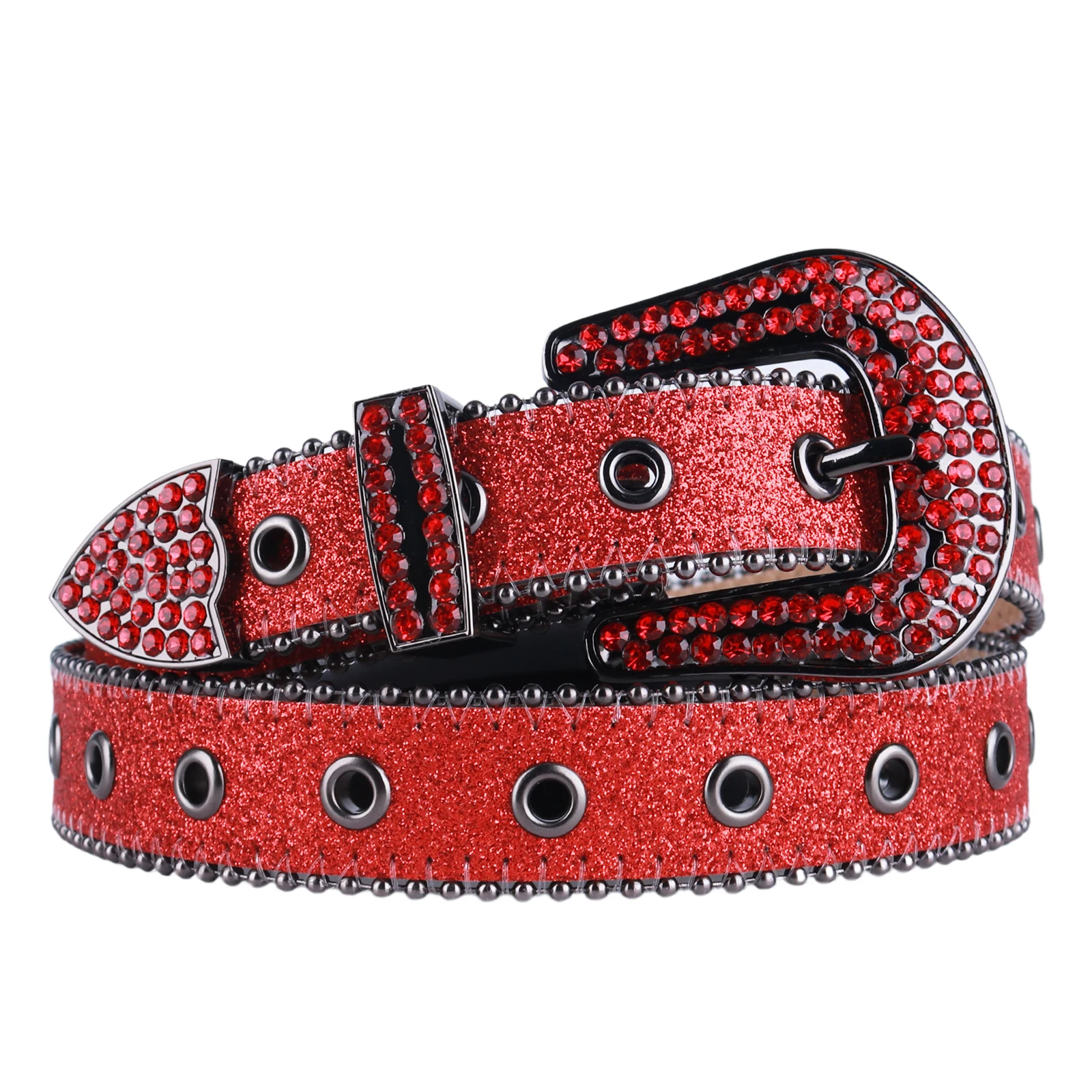 High Quality Bling Bling Western Punk Cowboy Cowgirl Rhinestones Belts For Women Man  Diamond Crystal Studded Belt For Jeans