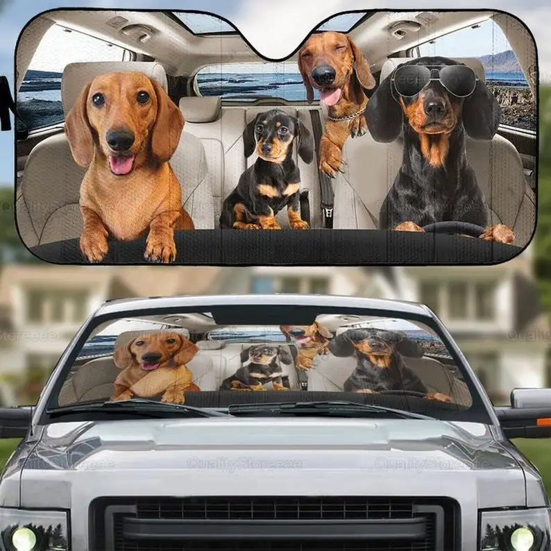 

Солнцезащитный козырек для автомобиля Dachshund Family, автомобильный козырек для собаки, украшение для автомобиля Dachshund, Φ LNG292111A23