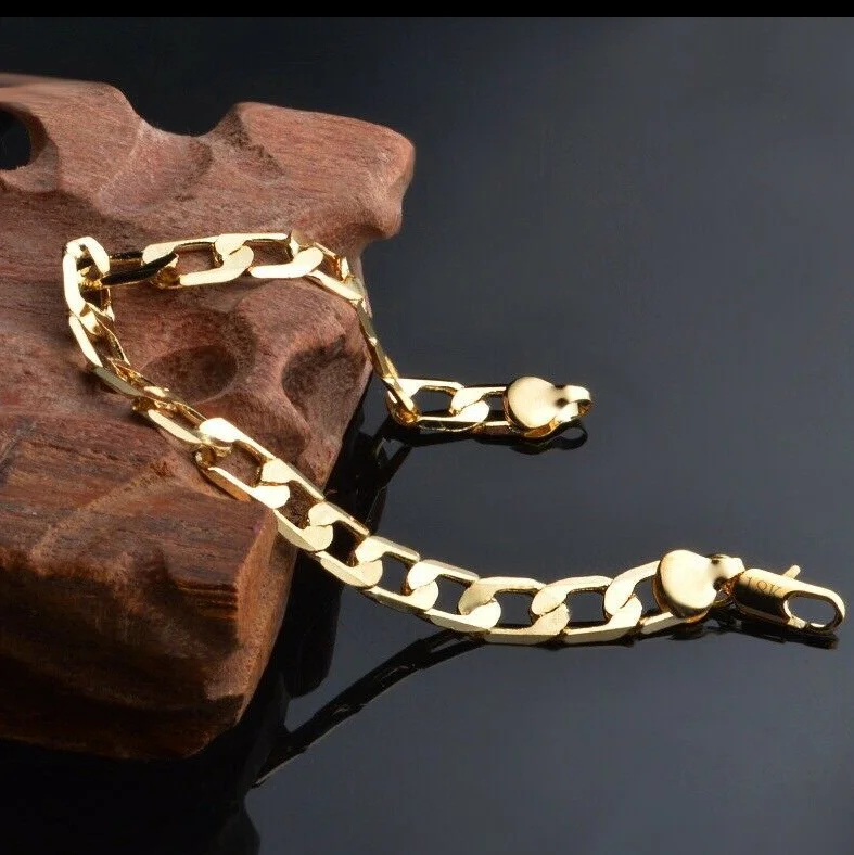 

ANGLANG Stunning Women Heart Charm Chain Bangle Bracelet Jewelry Sparking Stainless Steel Gold Bracelet Anniversary Party Gift