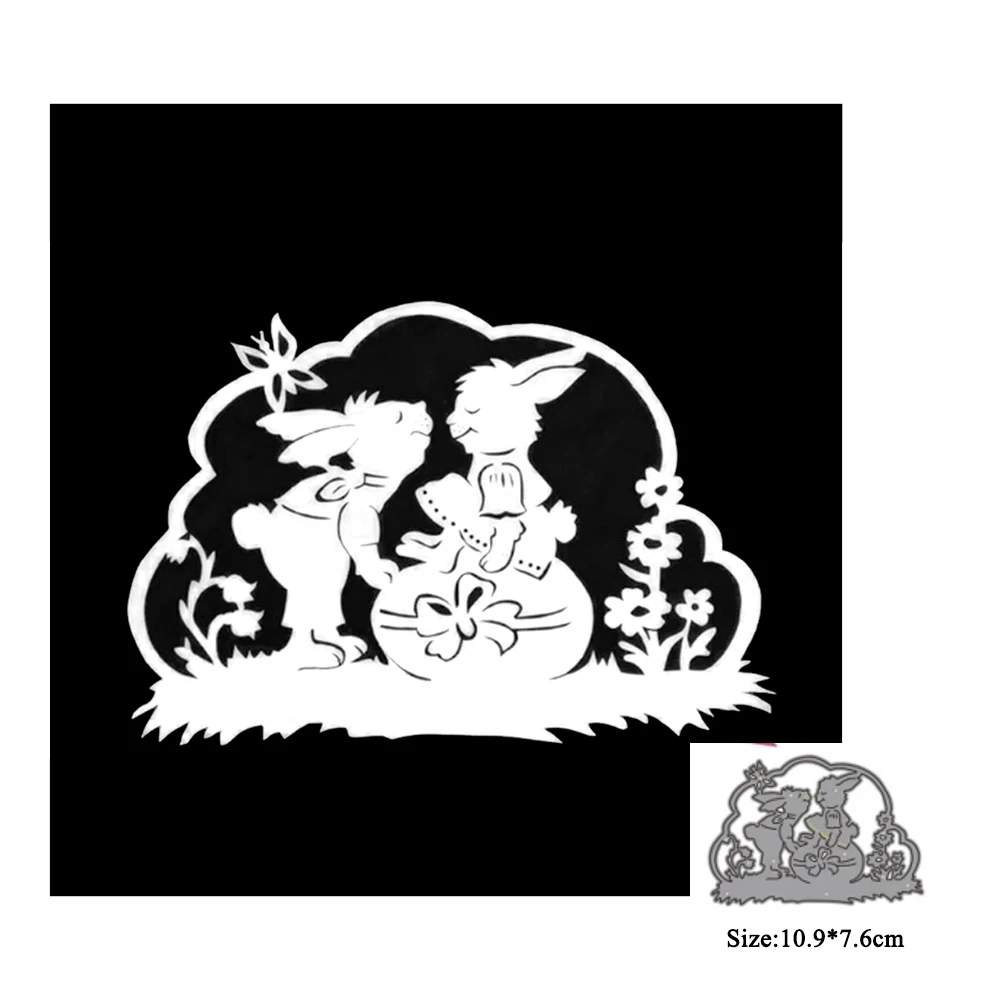 

Metal Cutting Dies Scrapbooking Easter Bunny Die Cut 2023 Mold Template for Paper Craft Diy for Card Making