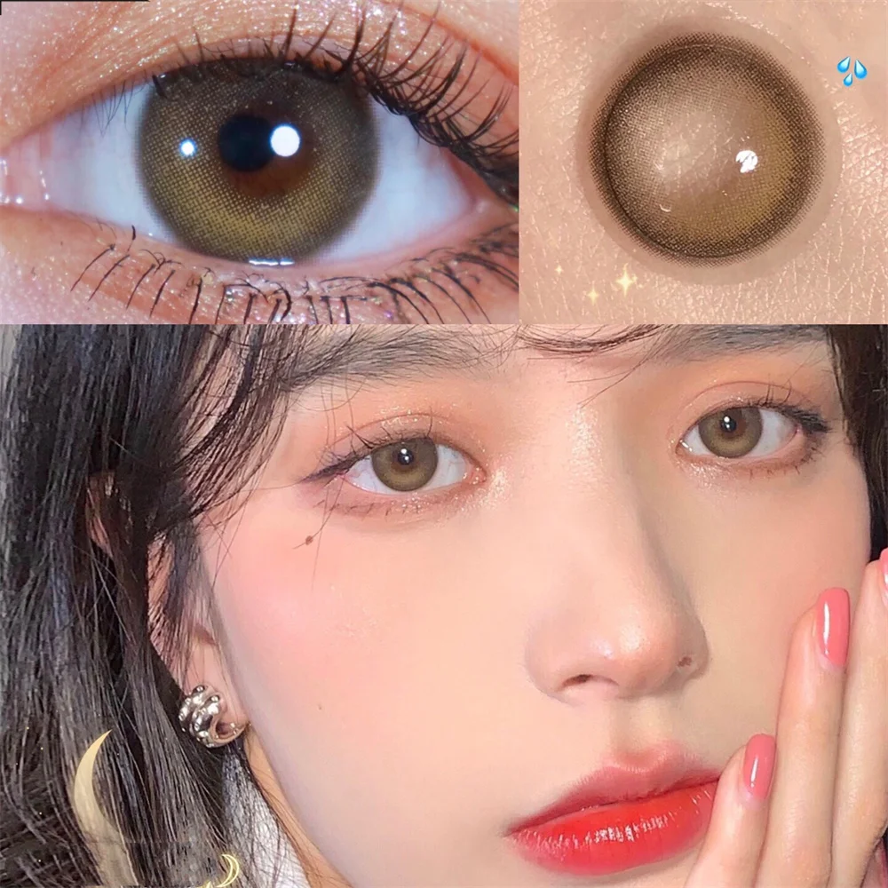Лазерные коричневые цветные контактные линзы для глаз маленькие красивые зрачки