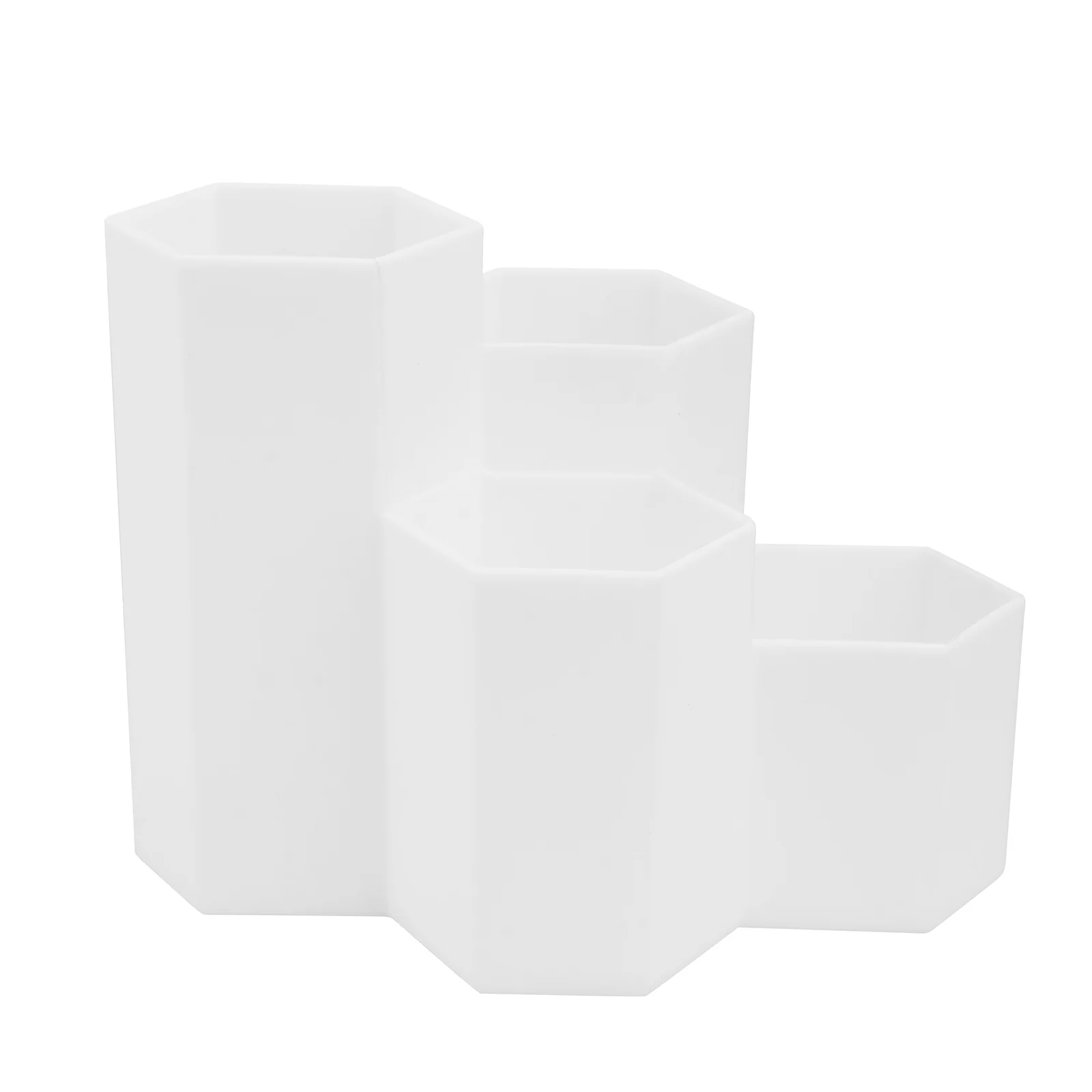

Hexagonal Pen Holder Storage Container Office Scissors Supplies Makeup Brish Multifunctional Penholder