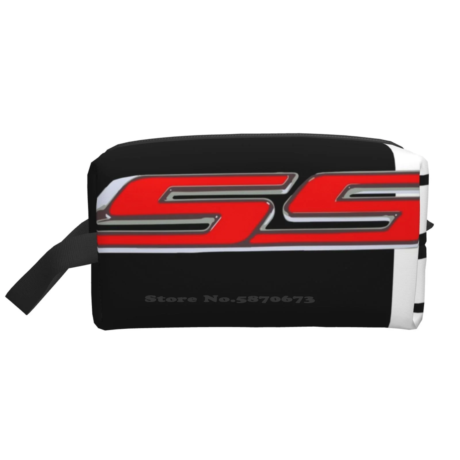 

Camaro Ss Classic Red Super Sport Racing Stripe Travel Storge Bag Digital Portable Zipper Pen Bags Chevelle El Camino Impala