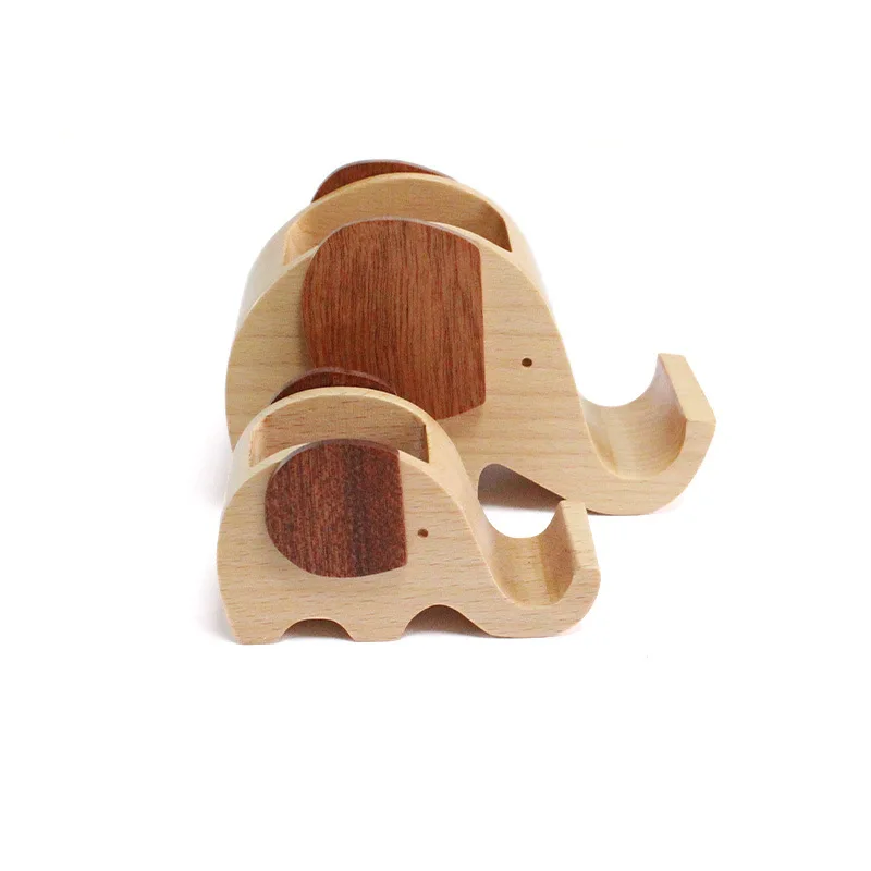 

Penholder Children's Cute Oblique Insertion Wooden Animal Pen Holder Desktop Storage Box Ornaments